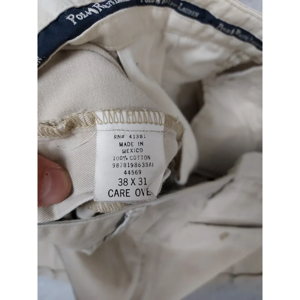 Vintage Polo Ralph Lauren Pants Mens 38x31 Pleated Chino Baggy Skater Cuffed